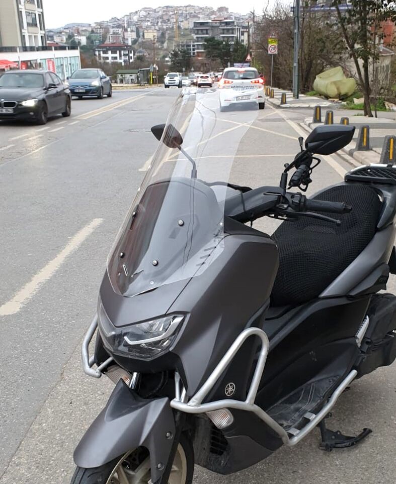 MOTOCAM Falcon Cmax 155 Ön Cam 2023-2026 Model 65cm Şeffaf Renkli 4mm ORTA BOYLU