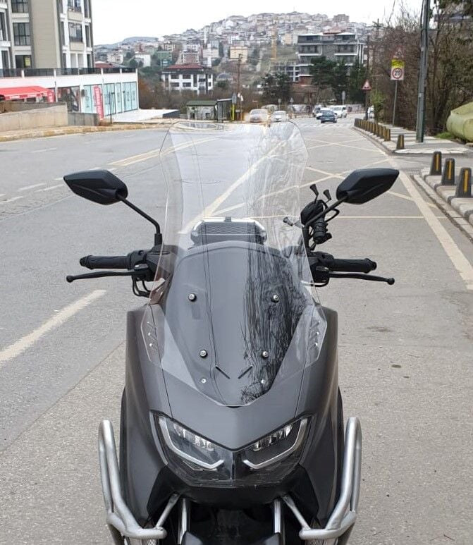 MOTOCAM Falcon Cmax 155 Ön Cam 2023-2026 Model 65cm Şeffaf Renkli 4mm ORTA BOYLU