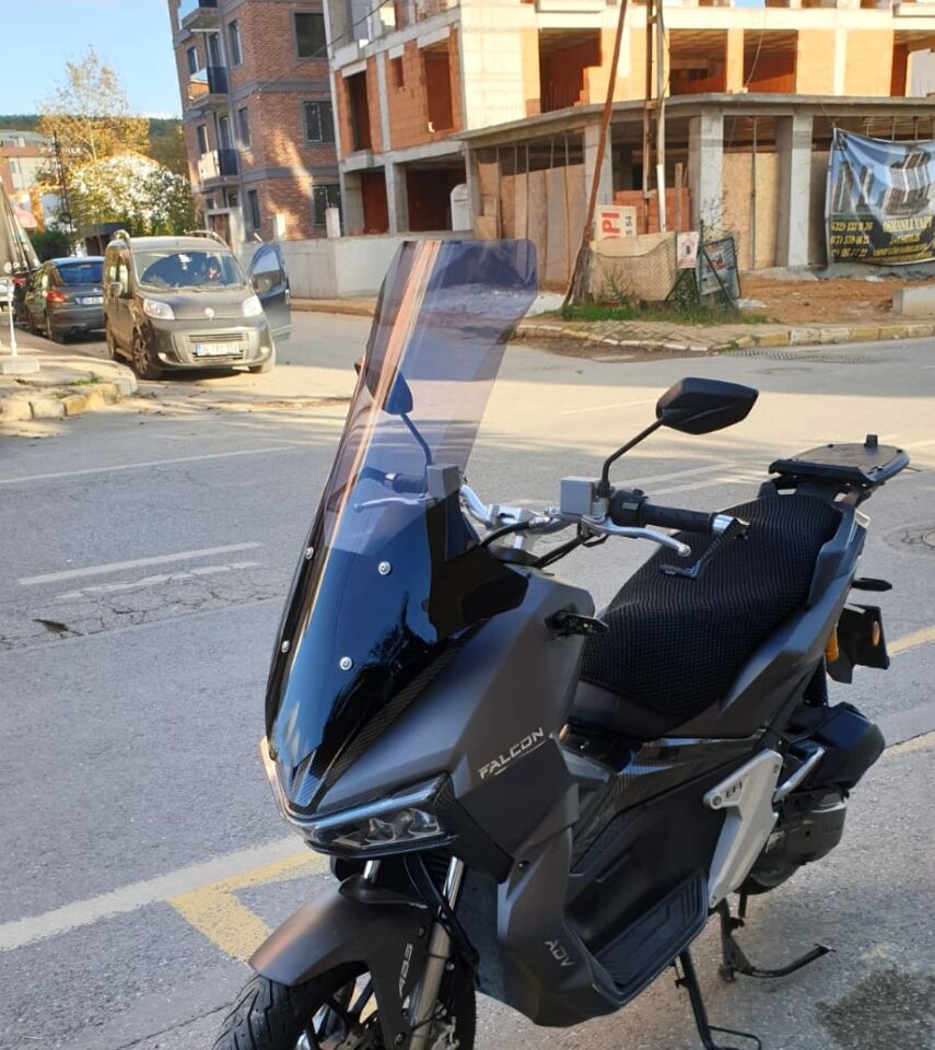 MOTOCAM Falcon Trex 188 Ön Cam 2022-2026 Model 78cm Füme Renkli 4mm UZUN