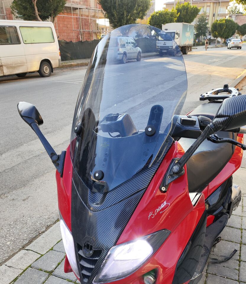 MOTOCAM Gilera Nexus 500 Ön Cam 2004-2008 Model 58cm Füme Renkli 4mm