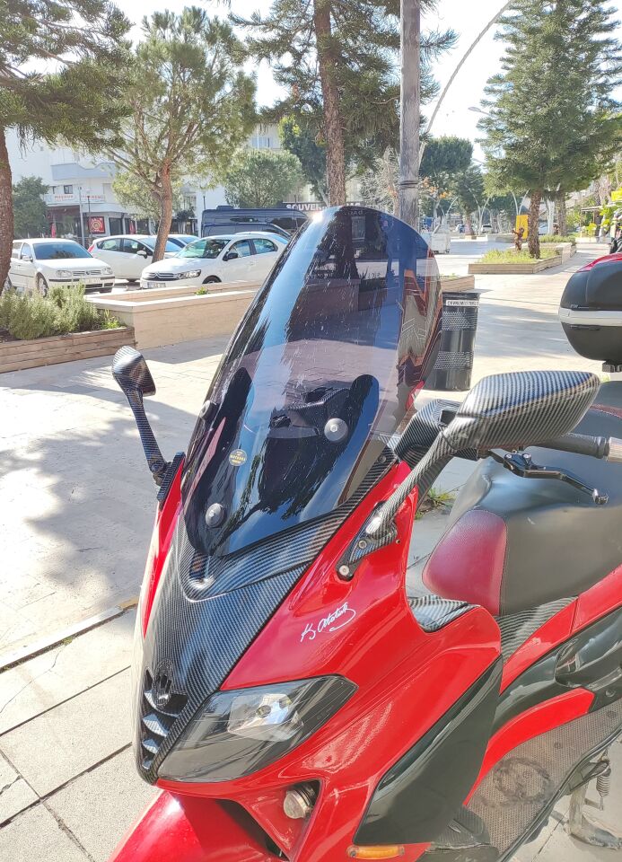 MOTOCAM Gilera Nexus 500 Ön Cam 2004-2008 Model 58cm Siyah Renkli 4mm