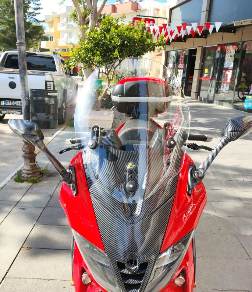 MOTOCAM Gilera Nexus 500 Ön Cam 2004-2008 Model 58cm Şeffaf Renkli 4mm