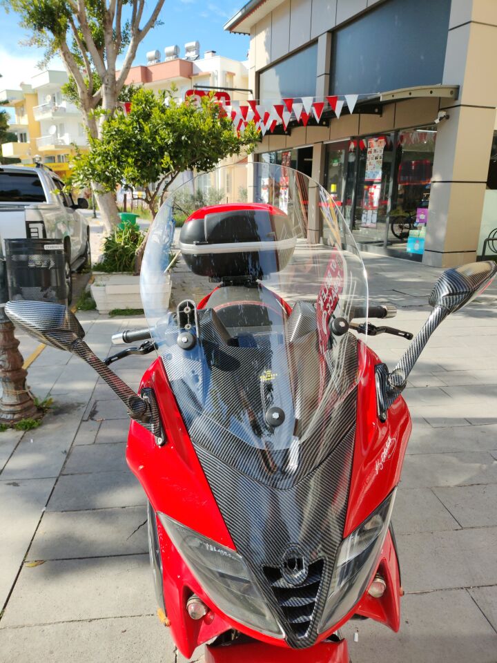 MOTOCAM Gilera Nexus 500 Ön Cam 2004-2008 Model 58cm Şeffaf Renkli 4mm