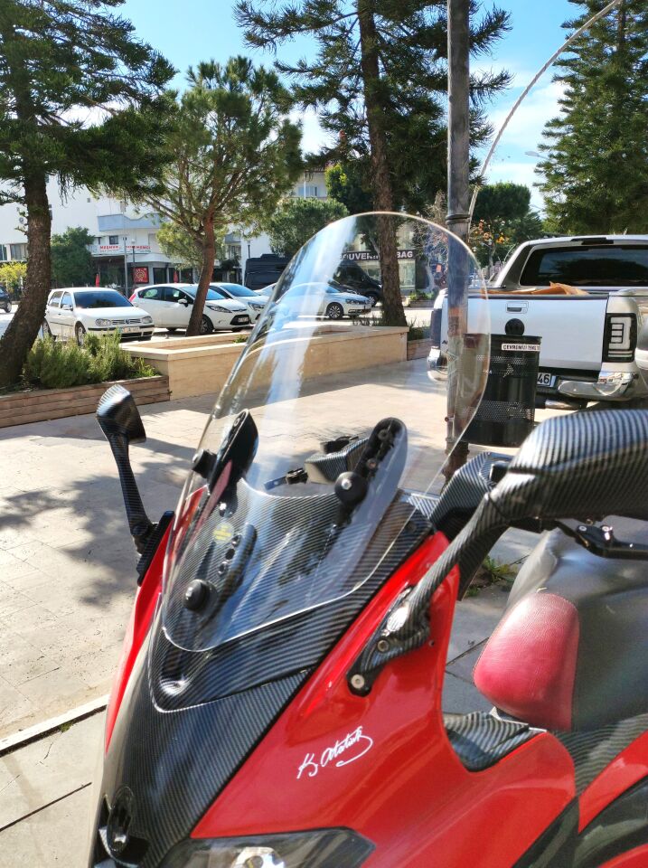 MOTOCAM Gilera Nexus 500 Ön Cam 2004-2008 Model 58cm Şeffaf Renkli 4mm