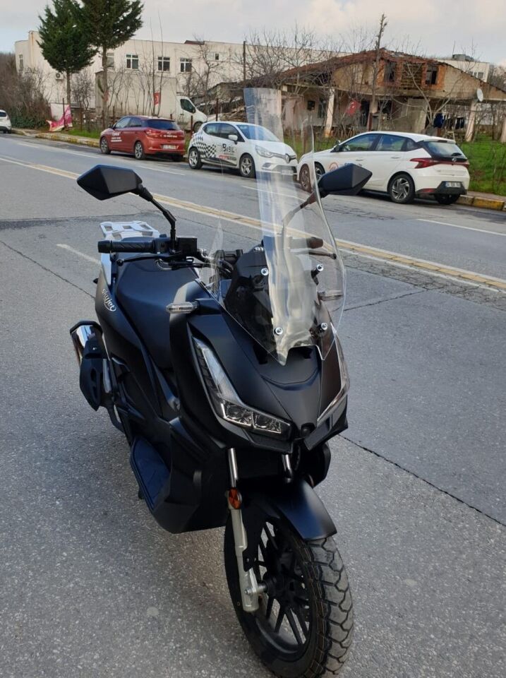 MOTOCAM Skyjet Rivero 125 Ön Cam 2024-2026 Model 75cm Şeffaf Renkli 4mm UZUN