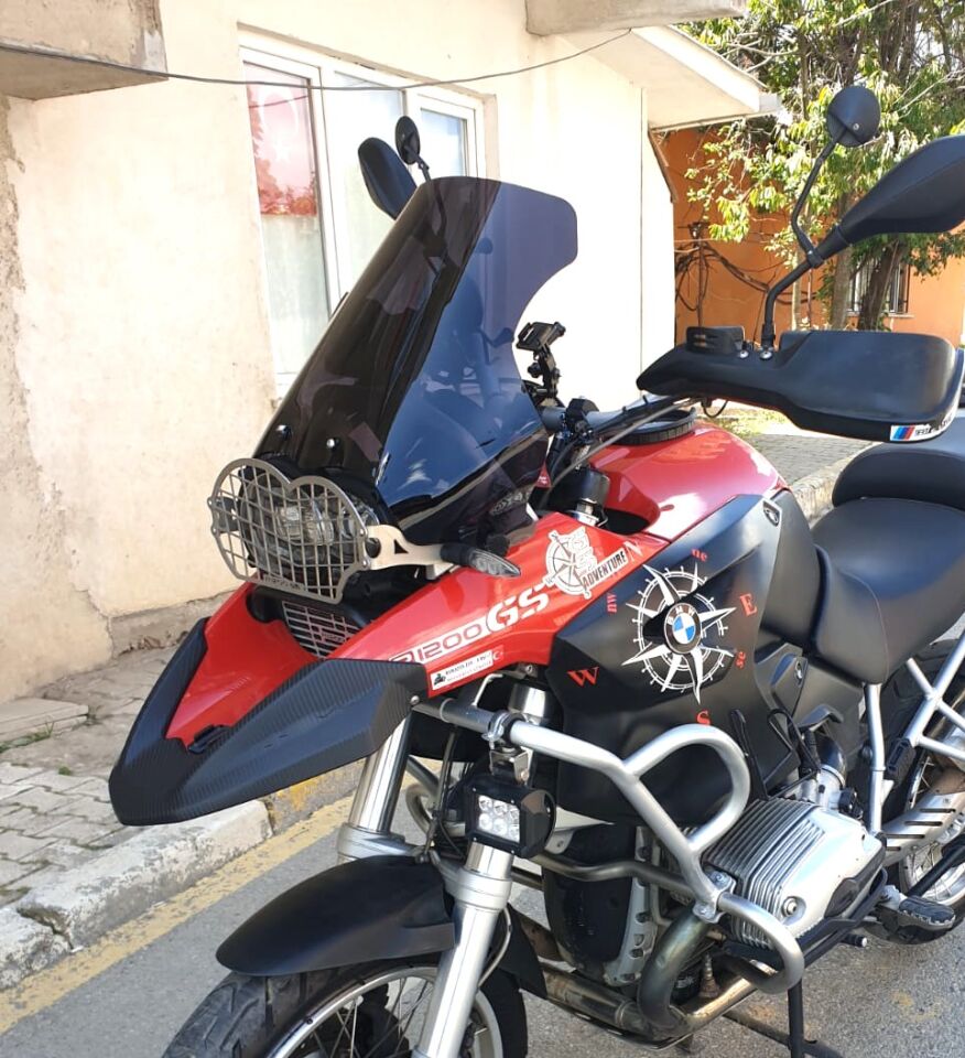 MOTOCAM Bmw R 1200 GS Ön Cam 2004-2012 Model 50cm Siyah Renkli 4mm UZUN