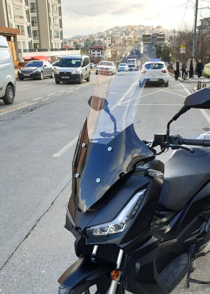 MOTOCAM Skyjet Rivero 125 Ön Cam 2024-2026 Model 78cm Şeffaf Renkli 4mm UZUN