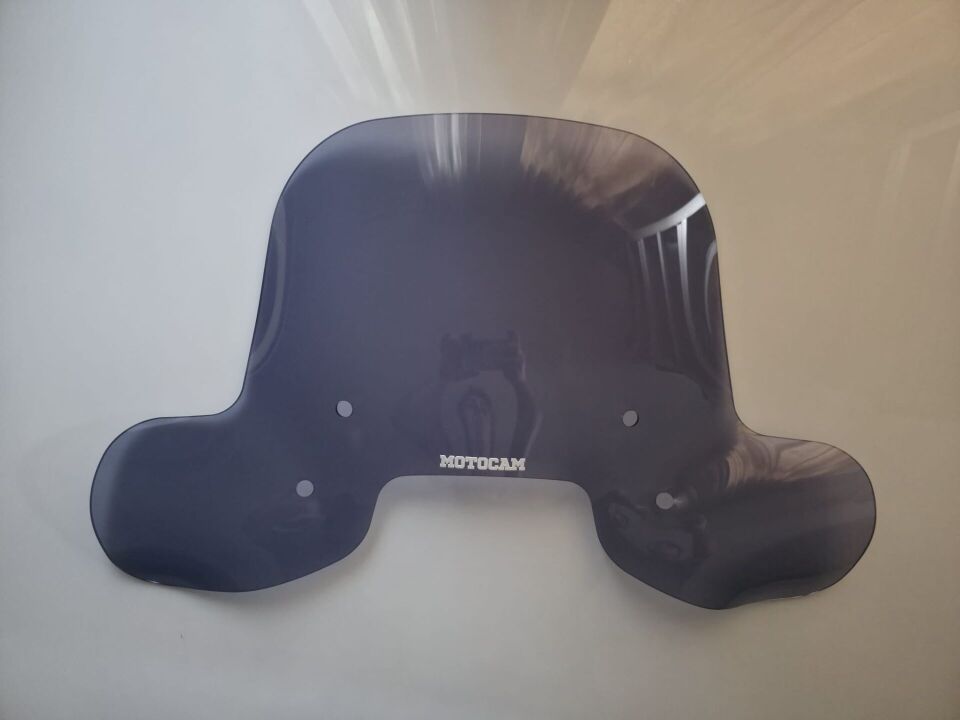 MOTOCAM Küba Ravida 125 Ön Cam 2024-2026 Model 37cm Füme Renkli 4mm Elcikli APARATSIZ
