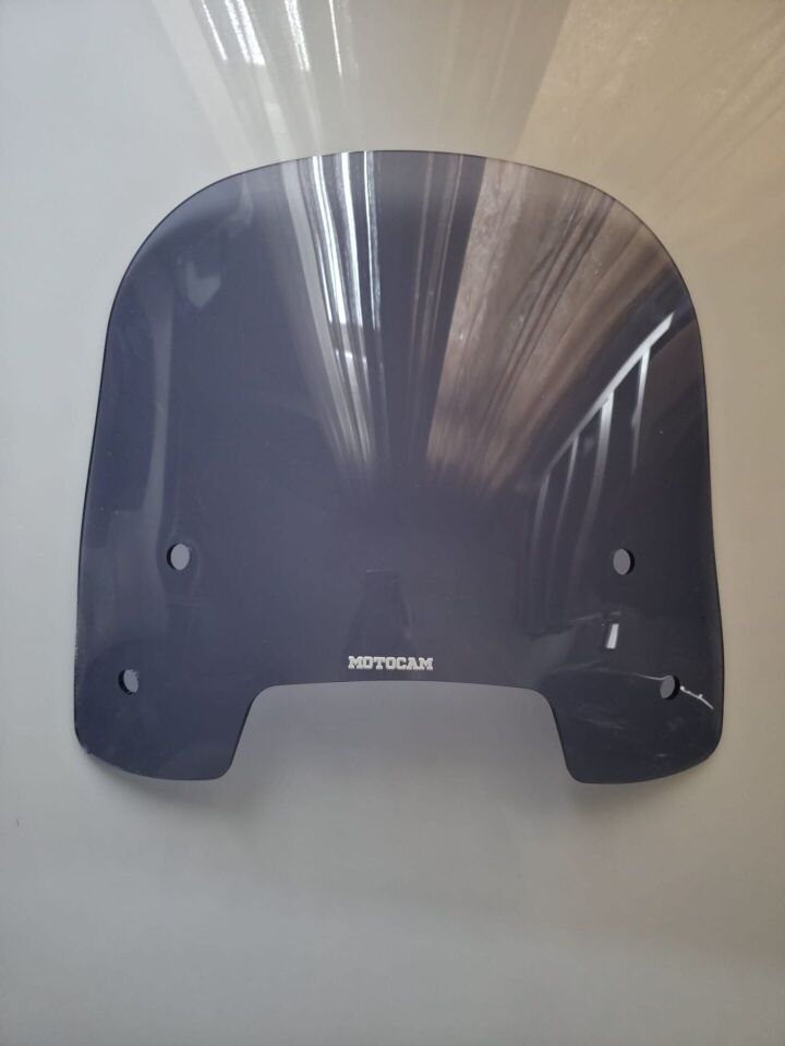 MOTOCAM Küba Ravida 125 Ön Cam 2024-2026 Model 38cm Füme Renkli 4mm APARATSIZ