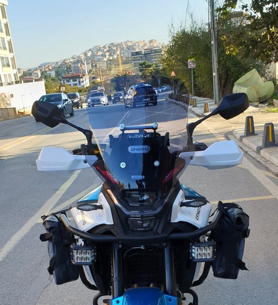 MOTOCAM CF Moto 450 MT Ön Cam 2023-2026 Model 41cm Füme Renkli 4mm