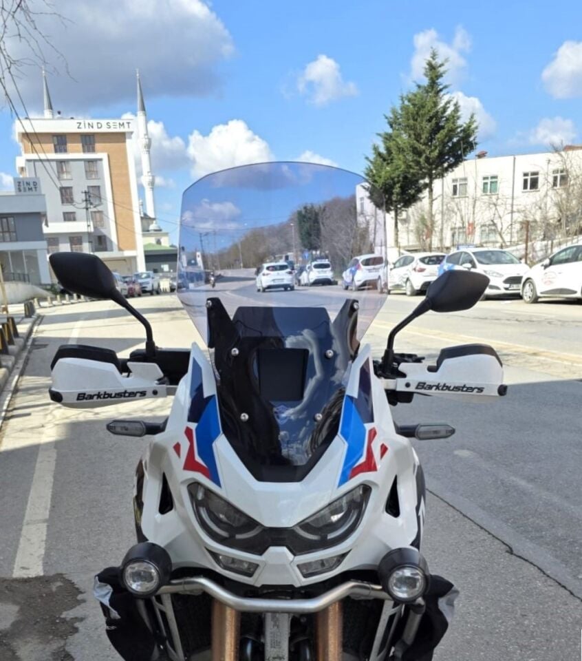 MOTOCAM Honda Africa twin CRF 1100 L4 Ön Cam 2023-2026 Model 54cm Füme Renkli 4mm UZUN