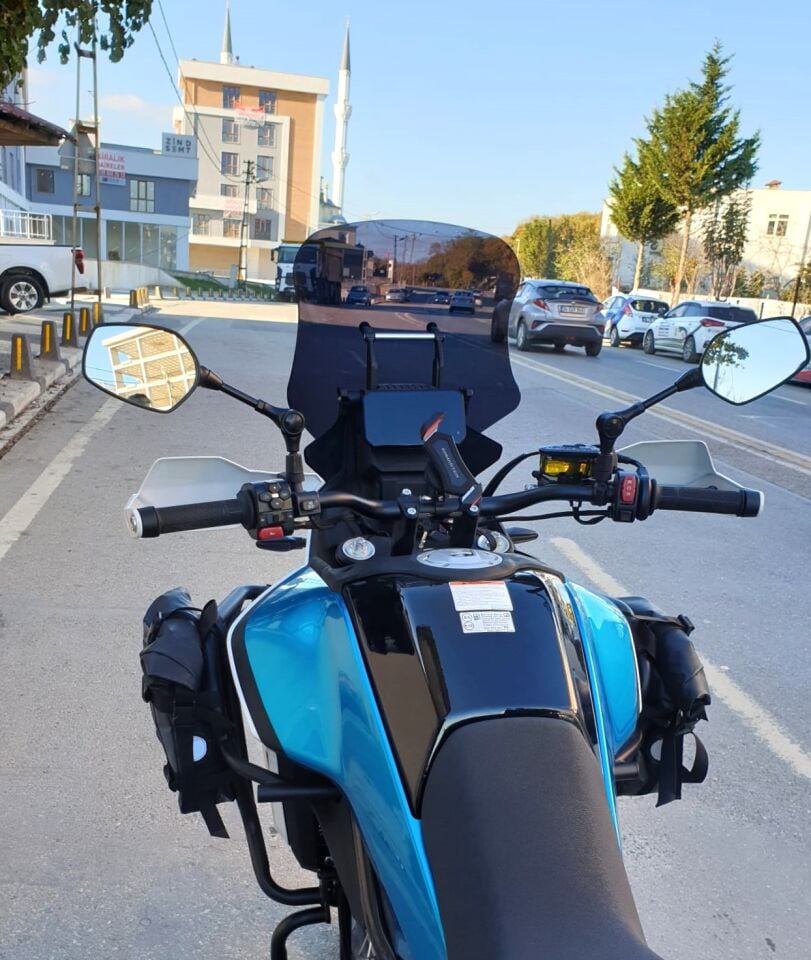 MOTOCAM CF Moto 450 MT Ön Cam 2023-2026 Model 41cm Siyah Renkli 4mm