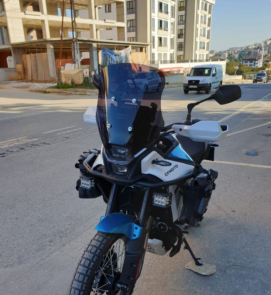 MOTOCAM CF Moto 450 MT Ön Cam 2023-2026 Model 41cm Siyah Renkli 4mm