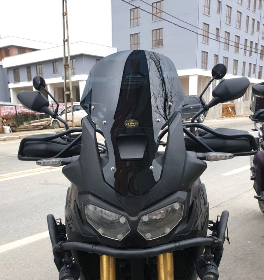 MOTOCAM Honda Africa Twin CRF 1000 Ön Cam 2016-2020 Model 45cm Siyah Renkli 4mm SPORTİF