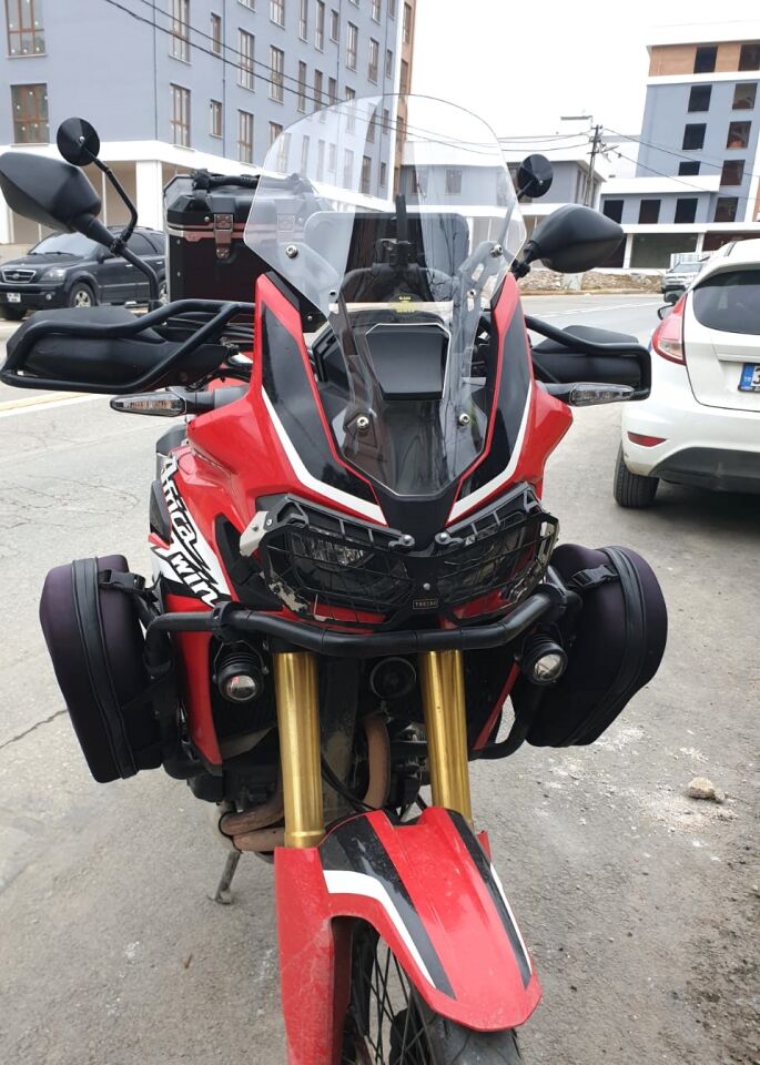 MOTOCAM Honda Africa Twin CRF 1000 Ön Cam 2016-2020 Model 45cm Şeffaf Renkli 4mm SPORTİF