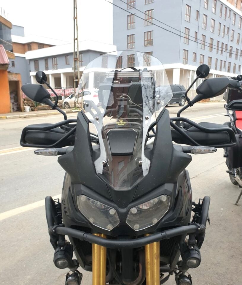 MOTOCAM Honda Africa Twin CRF 1000 Ön Cam 2016-2020 Model 45cm Şeffaf Renkli 4mm SPORTİF