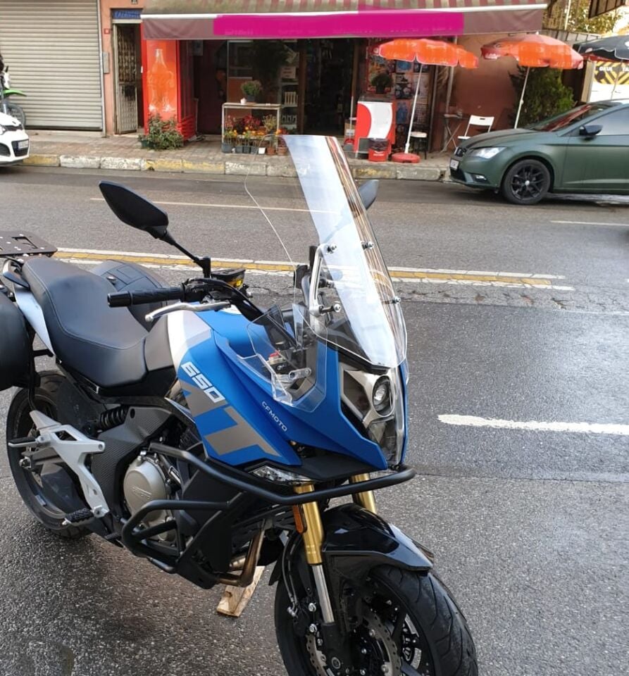 MOTOCAM CF Moto 650 MT Ön Cam 2016-2026 Model 56cm Şeffaf Renkli 4mm