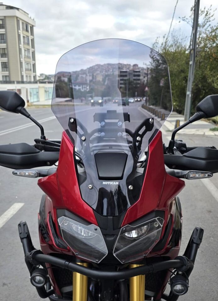 MOTOCAM Honda Africa Twin CRF 1000 Ön Cam 2016-2020 Model 55cm Füme Renkli 4mm UZUN