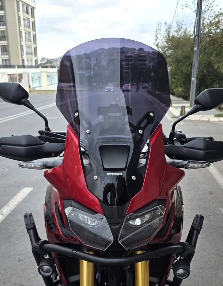 MOTOCAM Honda Africa Twin CRF 1000 Ön Cam 2016-2020 Model 55cm Siyah Renkli 4mm UZUN