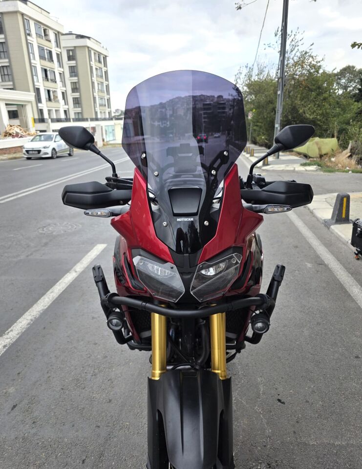 MOTOCAM Honda Africa Twin CRF 1000 Ön Cam 2016-2020 Model 55cm Siyah Renkli 4mm UZUN