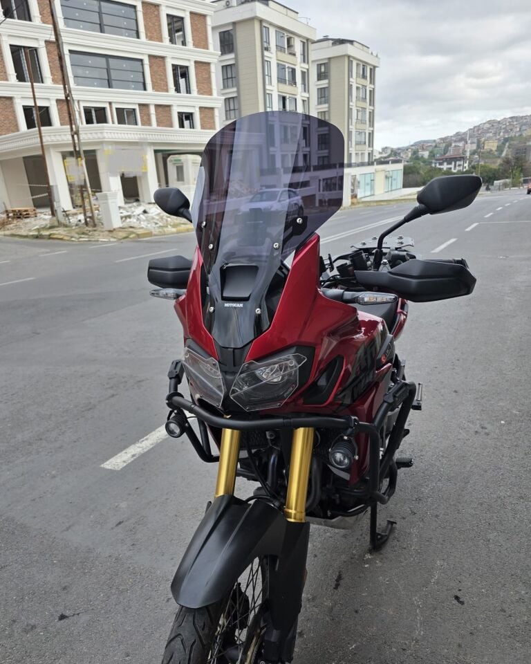 MOTOCAM Honda Africa Twin CRF 1000 Ön Cam 2016-2020 Model 55cm Siyah Renkli 4mm UZUN