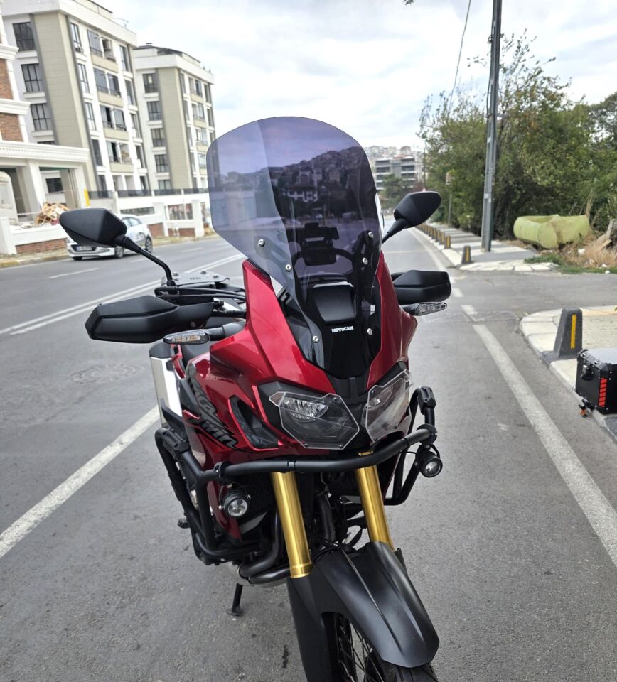 MOTOCAM Honda Africa Twin CRF 1000 Ön Cam 2016-2020 Model 55cm Siyah Renkli 4mm UZUN