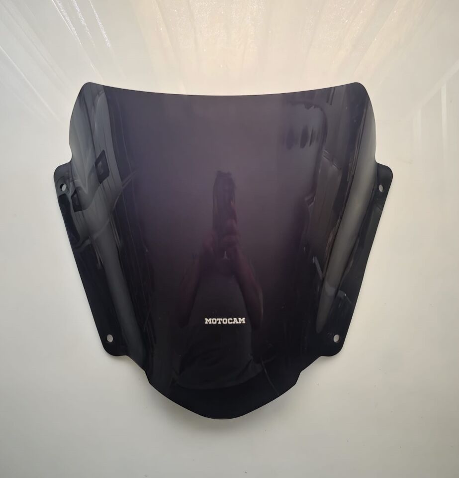 MOTOCAM Suzuki Burgman AN 400 Ön Cam 2017-2026 Model 38cm Siyah Renkli 4mm KISA SPORTİF