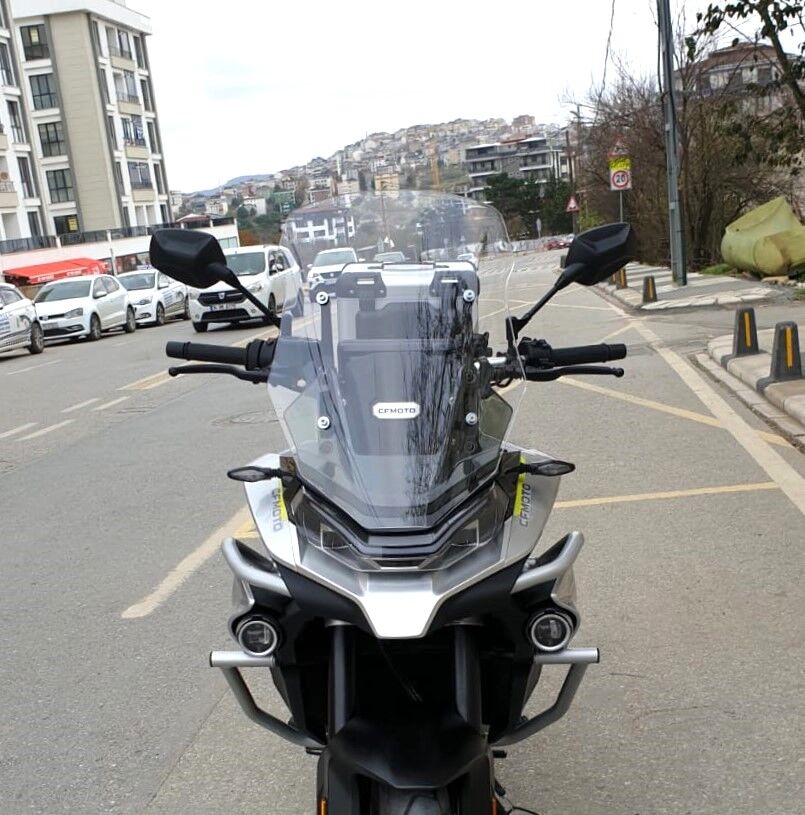 MOTOCAM CF Moto 800 MT Ön Cam 2019-2026-2026 Model 57cm Şeffaf Renkli 4mm
