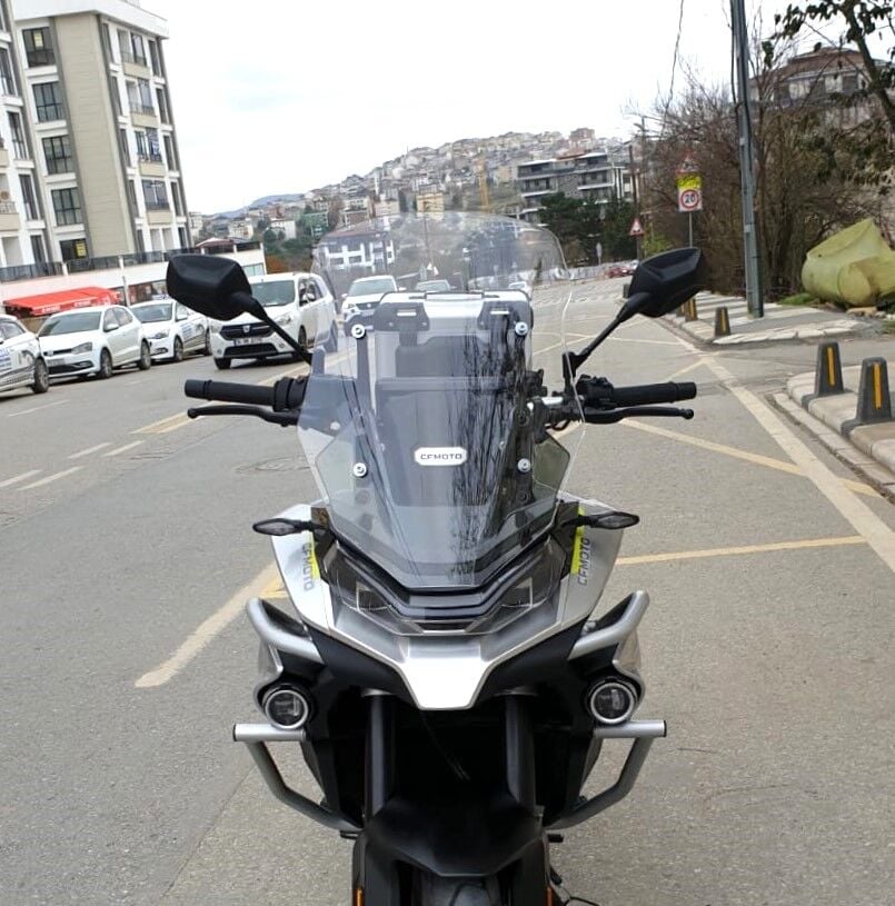 MOTOCAM CF Moto 800 MT Ön Cam 2019-2026-2026 Model 57cm Şeffaf Renkli 4mm