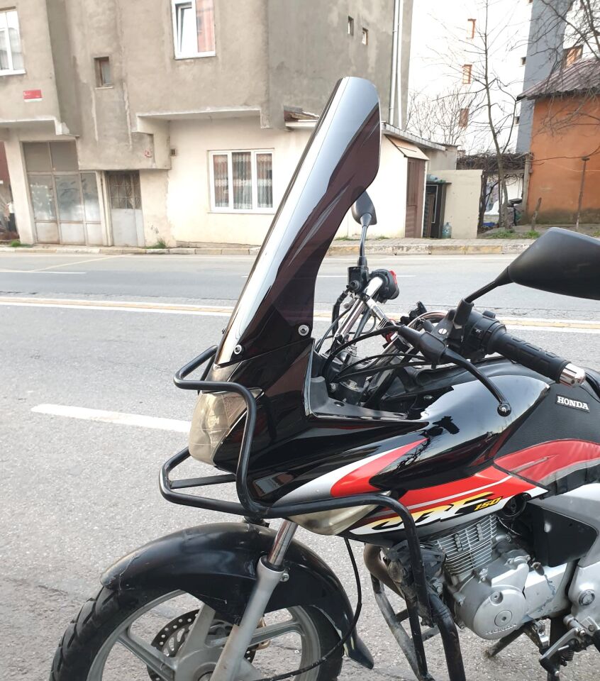 MOTOCAM Honda CBF 150 Ön Cam 2005-2017 Model 51cm Siyah Renkli 4mm