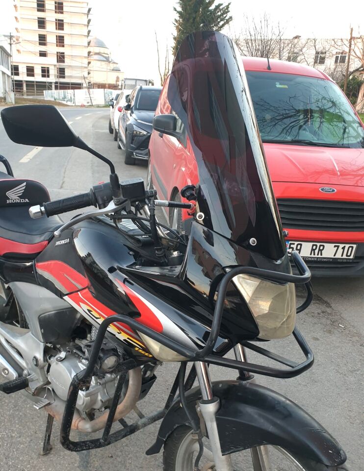 MOTOCAM Honda CBF 150 Ön Cam 2005-2017 Model 51cm Siyah Renkli 4mm