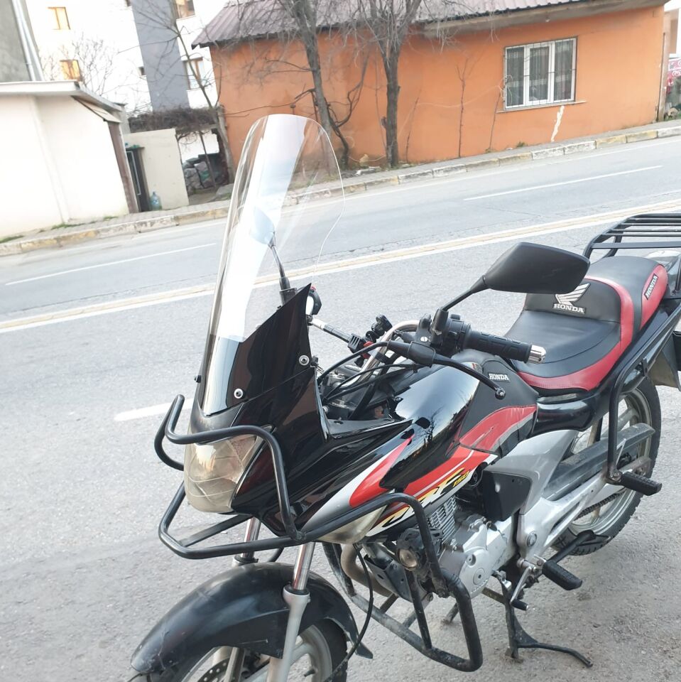 MOTOCAM Honda CBF 150 Ön Cam 2005-2017 Model 51cm Şeffaf Renkli 4mm