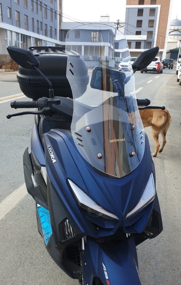 MOTOCAM Arora Max T Easy 125 Ön Cam 2022-2026 Model 65cm Şeffaf Renkli 4mm ORTA BOYLU