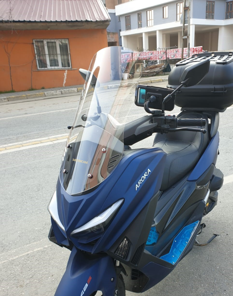 MOTOCAM Arora Max T Easy 125 Ön Cam 2022-2026 Model 65cm Şeffaf Renkli 4mm ORTA BOYLU