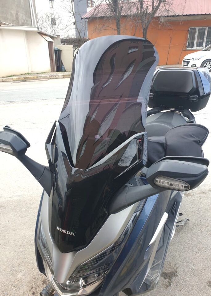 MOTOCAM Honda Forza 250 Ön Cam 2018-2020 Model 58cm Siyah Renkli 4mm
