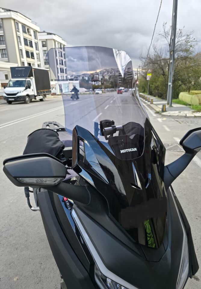 MOTOCAM Honda Forza 250 Ön Cam 2021-2026 Model 60cm Füme Renkli 4mm UZUN CAM