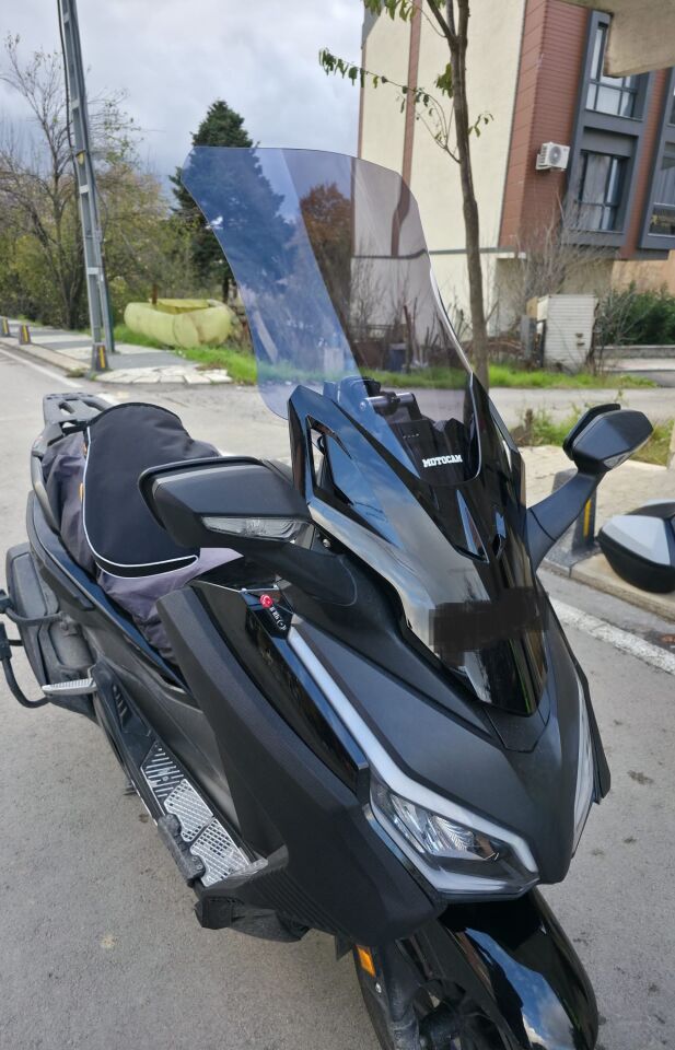 MOTOCAM Honda Forza 250 Ön Cam 2021-2026 Model 60cm Füme Renkli 4mm UZUN CAM