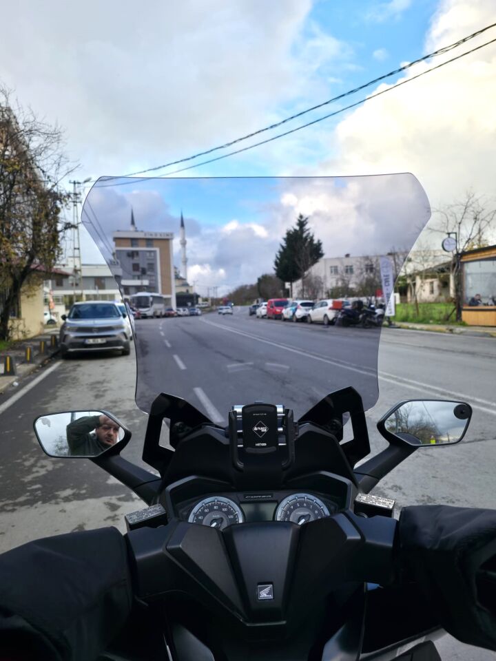 MOTOCAM Honda Forza 250 Ön Cam 2021-2026 Model 60cm Füme Renkli 4mm UZUN CAM