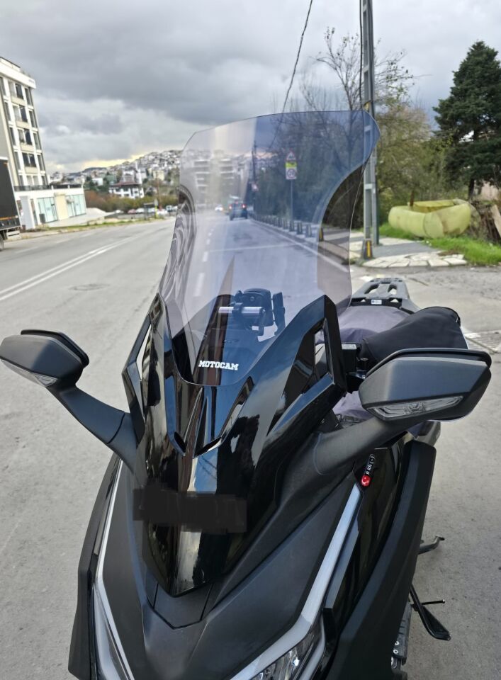 MOTOCAM Honda Forza 250 Ön Cam 2021-2026 Model 60cm Füme Renkli 4mm UZUN CAM