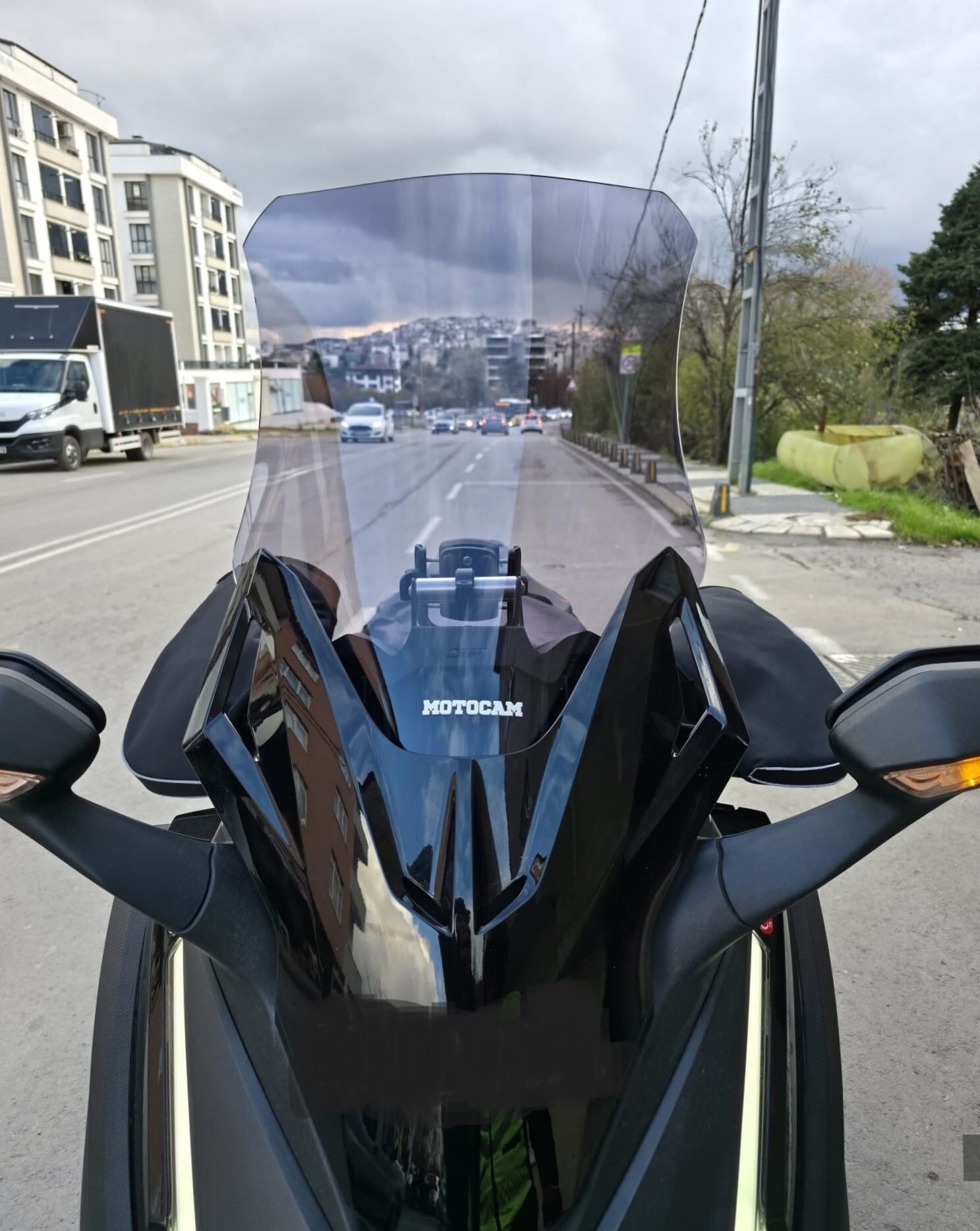 MOTOCAM Honda Forza 250 Ön Cam 2021-2026 Model 60cm Füme Renkli 4mm UZUN CAM