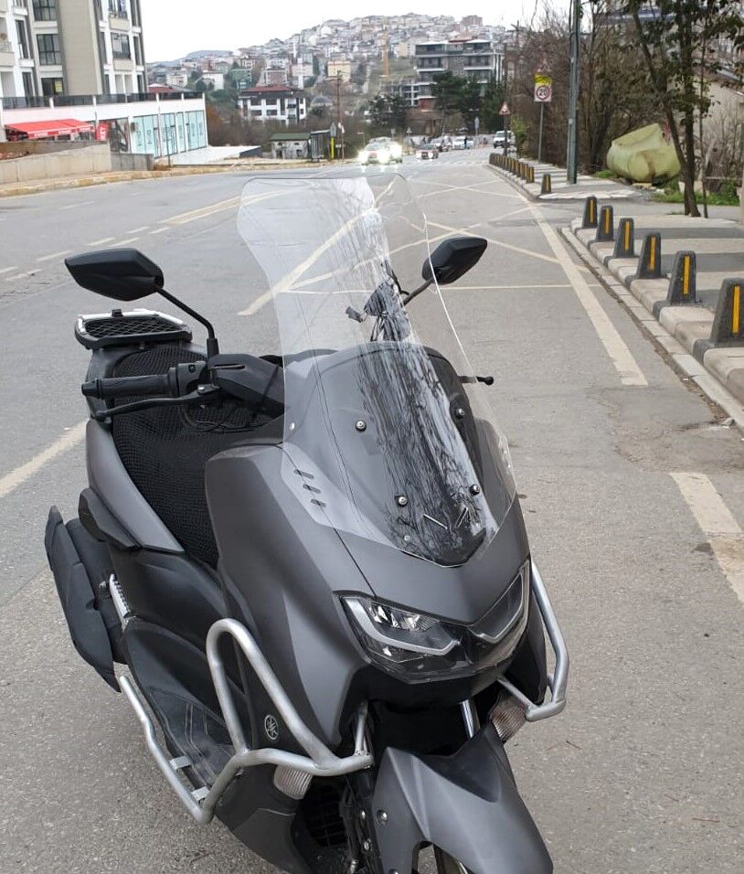 MOTOCAM Falcon Cmax 155 Ön Cam 2023-2026 Model 75cm Şeffaf Renkli 4mm UZUN