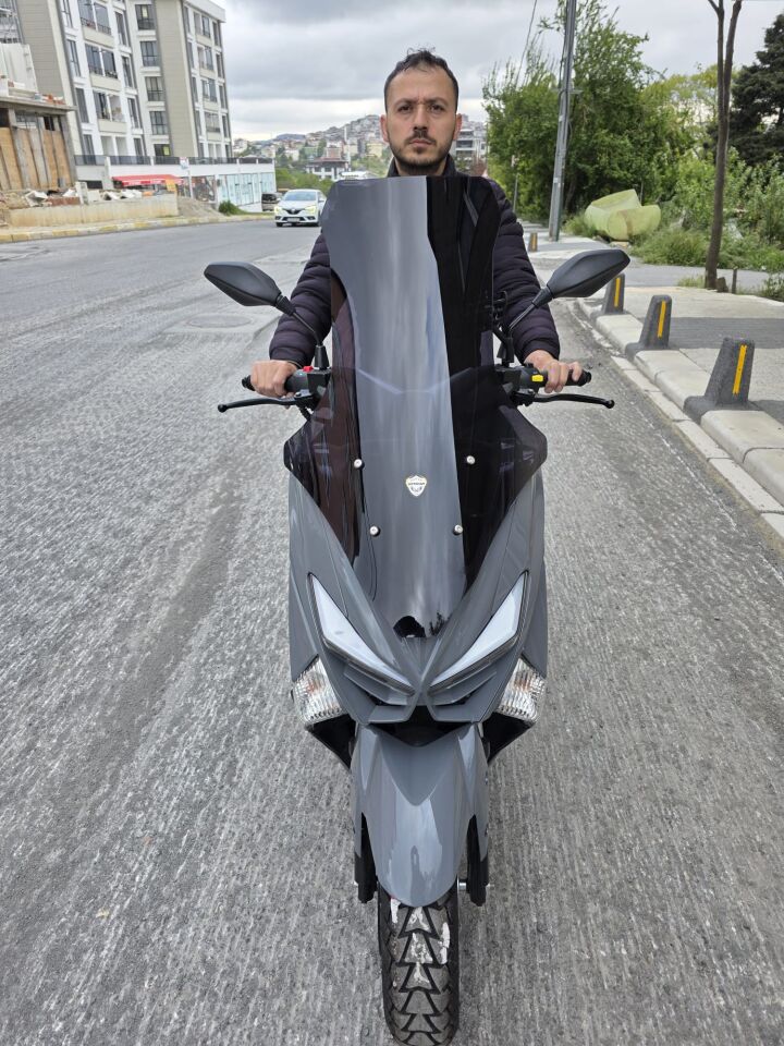 MOTOCAM Volta Apec Apx5 Ön Cam 2023-2026 Model 78cm Siyah Renkli 4mm UZUN