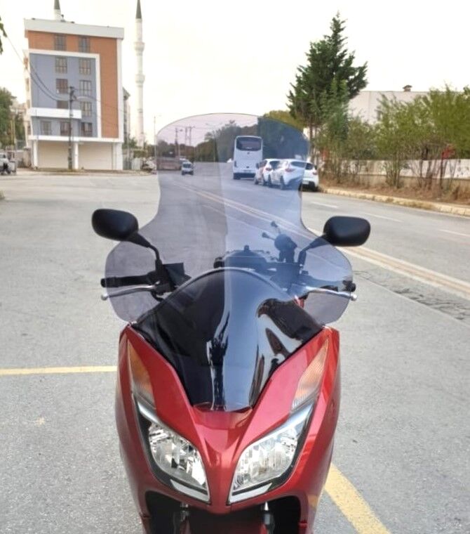 MOTOCAM Honda Forza 300 Ön Cam 2014-2017 Elcikli 78cm Füme Renkli 4mm UZUN