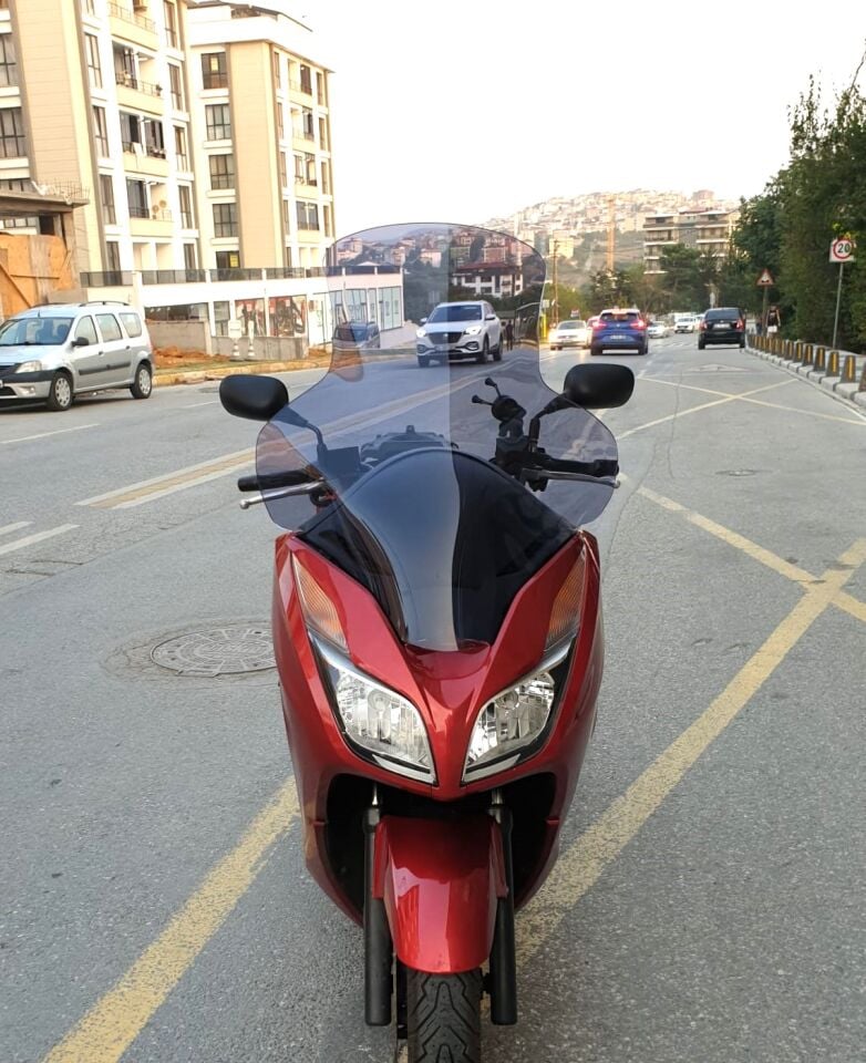 MOTOCAM Honda Forza 300 Ön Cam 2014-2017 Elcikli 78cm Füme Renkli 4mm UZUN