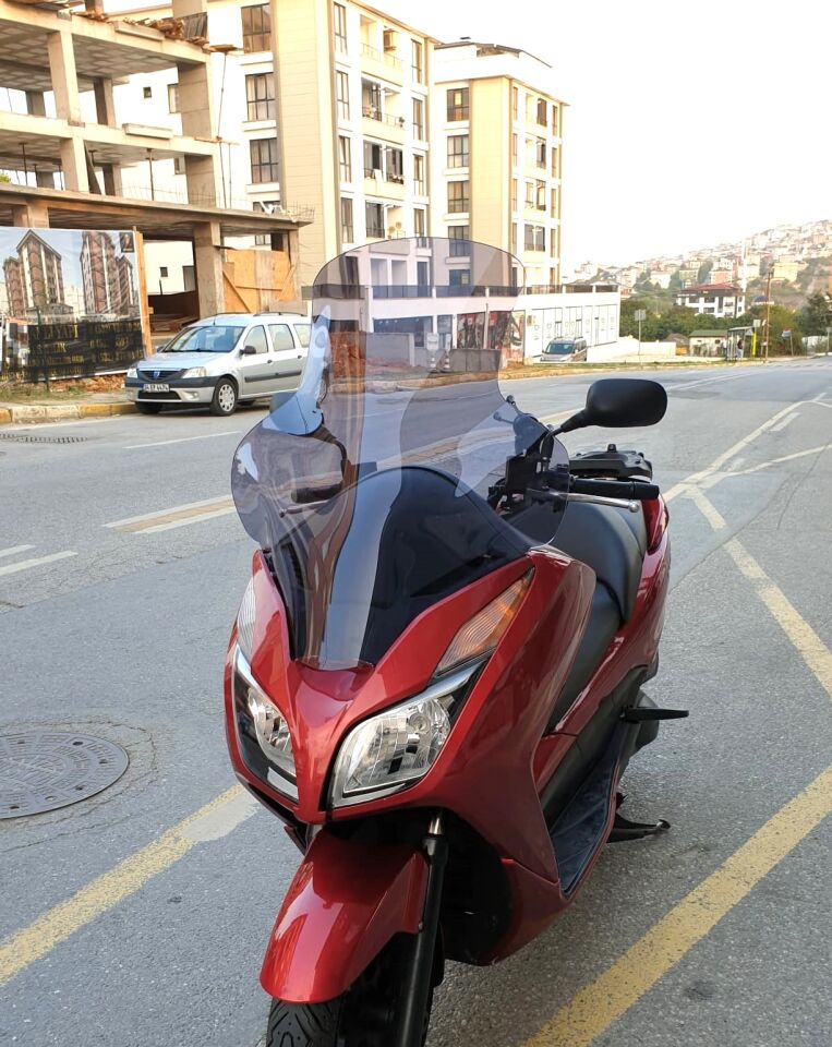 MOTOCAM Honda Forza 300 Ön Cam 2014-2017 Elcikli 78cm Füme Renkli 4mm UZUN