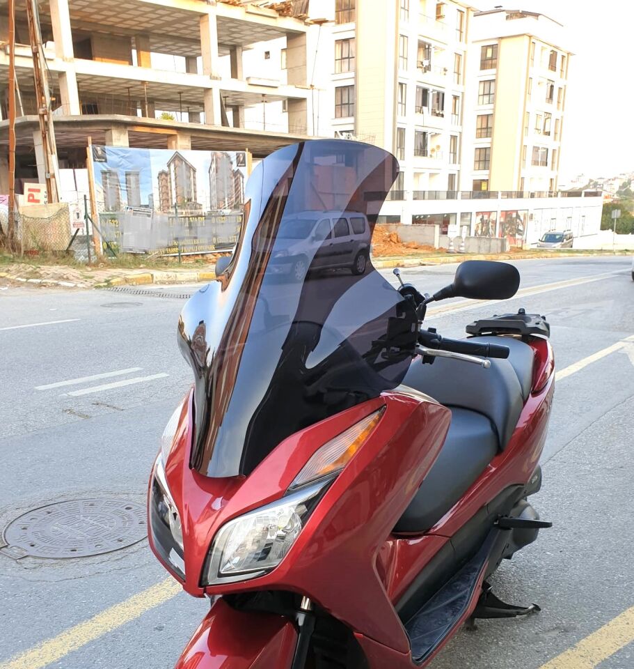 MOTOCAM Honda Forza 300 Ön Cam 2014-2017 Elcikli 78cm Siyah Renkli 4mm UZUN