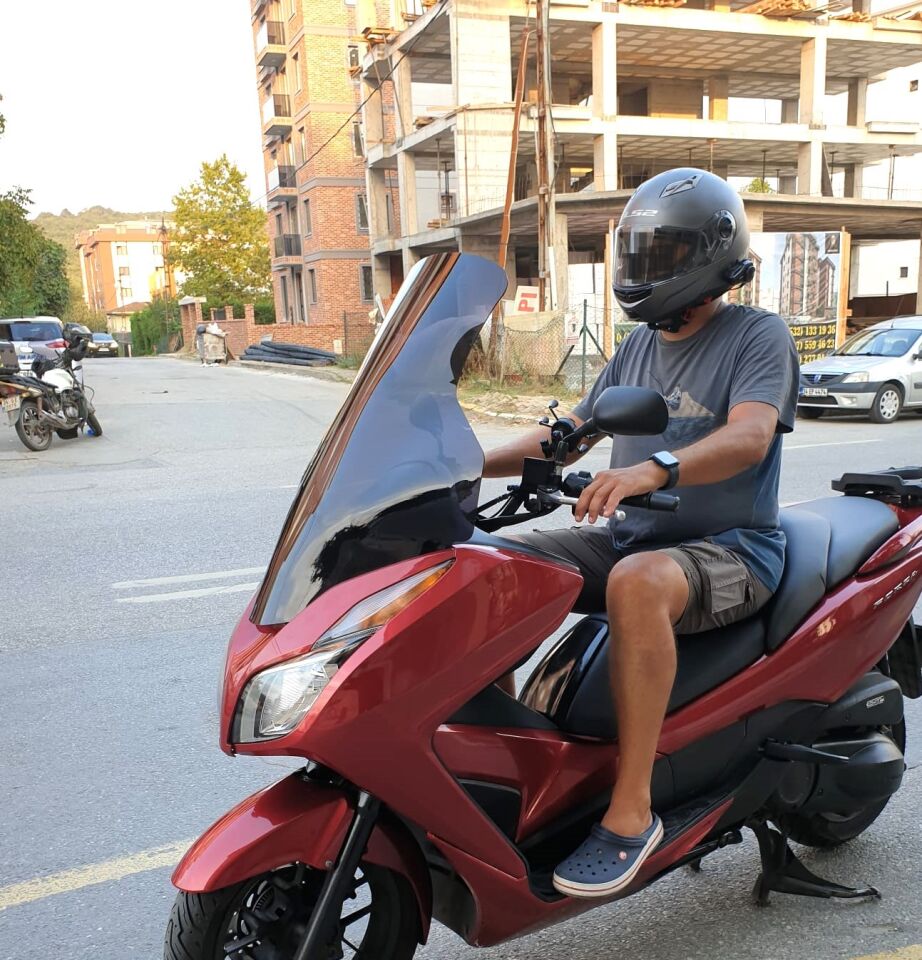 MOTOCAM Honda Forza 300 Ön Cam 2014-2017 Elcikli 78cm Siyah Renkli 4mm UZUN