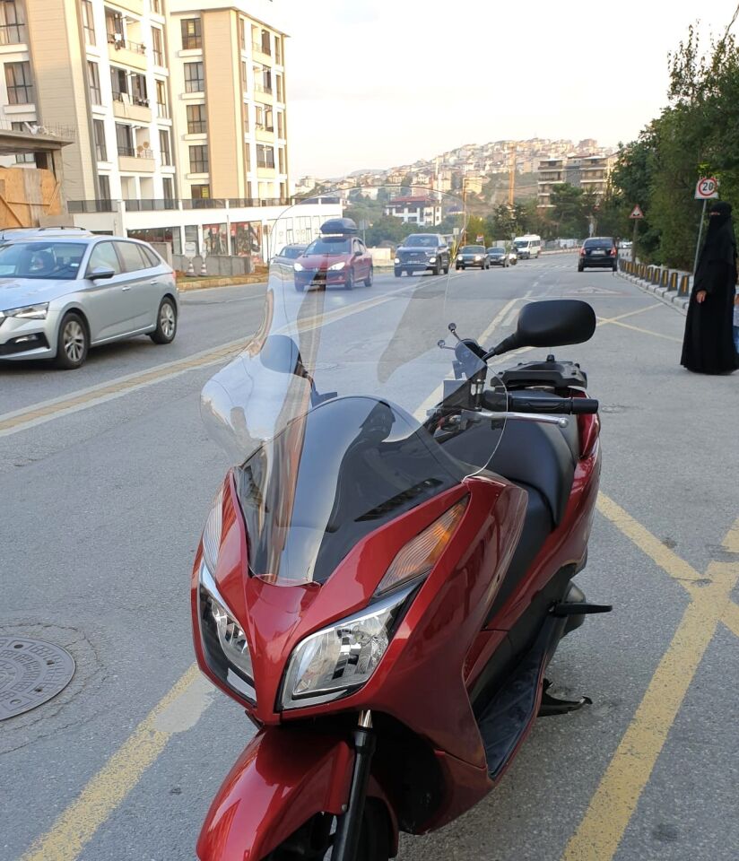 MOTOCAM Honda Forza 300 Ön Cam 2014-2017 Elcikli 78cm Şeffaf Renkli 4mm UZUN