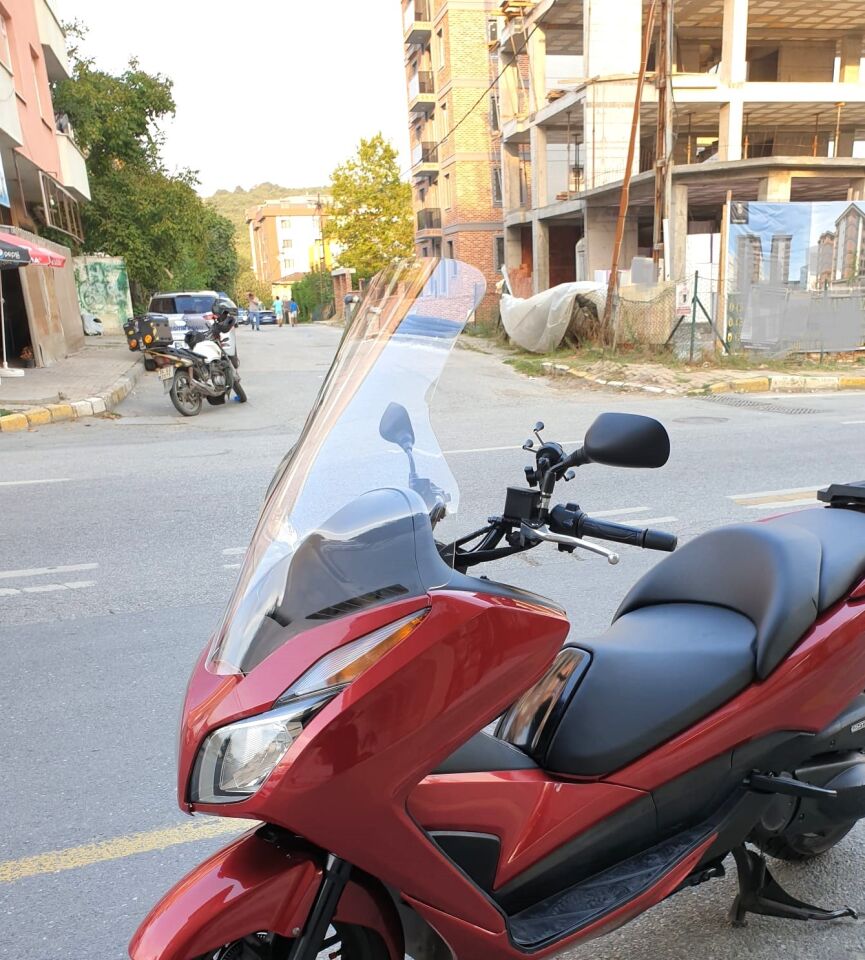 MOTOCAM Honda Forza 300 Ön Cam 2014-2017 Elcikli 78cm Şeffaf Renkli 4mm UZUN