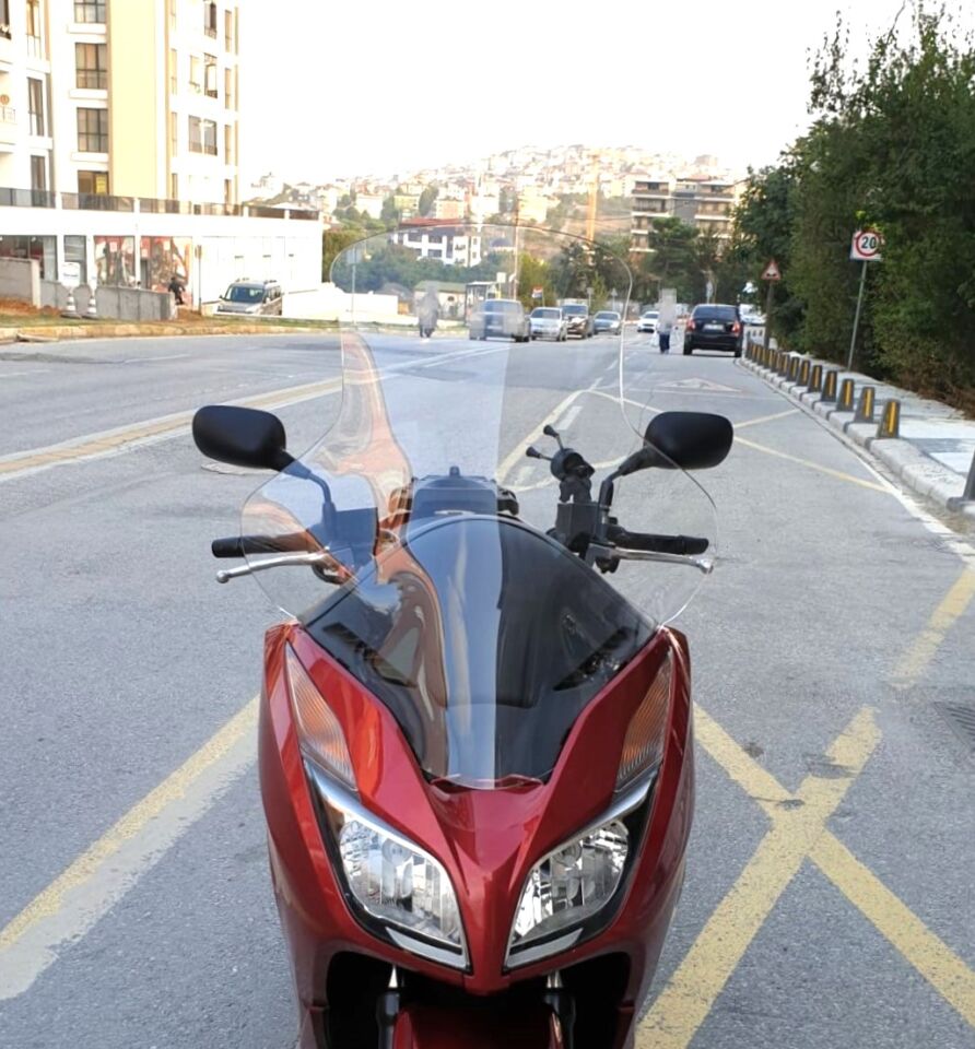 MOTOCAM Honda Forza 300 Ön Cam 2014-2017 Elcikli 78cm Şeffaf Renkli 4mm UZUN